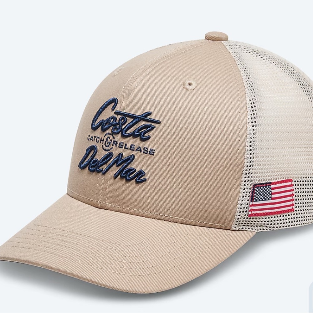 Costa Tan and White Mesh Cap